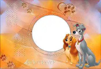 범주에서의 사진 효과 어린이용 다양한 프레임 № 175347. 프레임에 비문: Lady and the Tramp