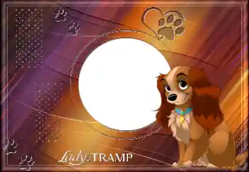 범주에서의 사진 효과 어린이용 다양한 프레임 № 175348. 프레임에 비문: Lady and the Tramp