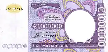 프레임에 비문: Миллион евро.