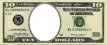 프레임에 비문: 10 американских долларов.