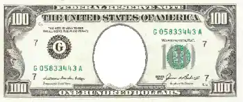 프레임에 비문: 100 американских долларов.