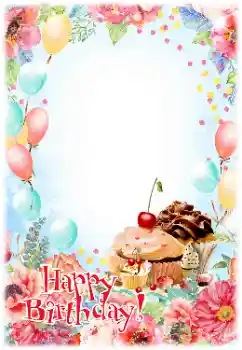 범주에서의 사진 효과 생일 카드 № 142400. 프레임에 비문: 생일 축하합니다!