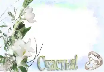 범주에서의 사진 효과 웨딩 프레임 № 3558. 프레임에 비문: Счастья!